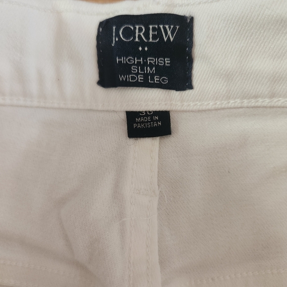EUC J.Crew High-Rise Slim Wide Leg White Jeans, Size 30 - Picture 3 of 6